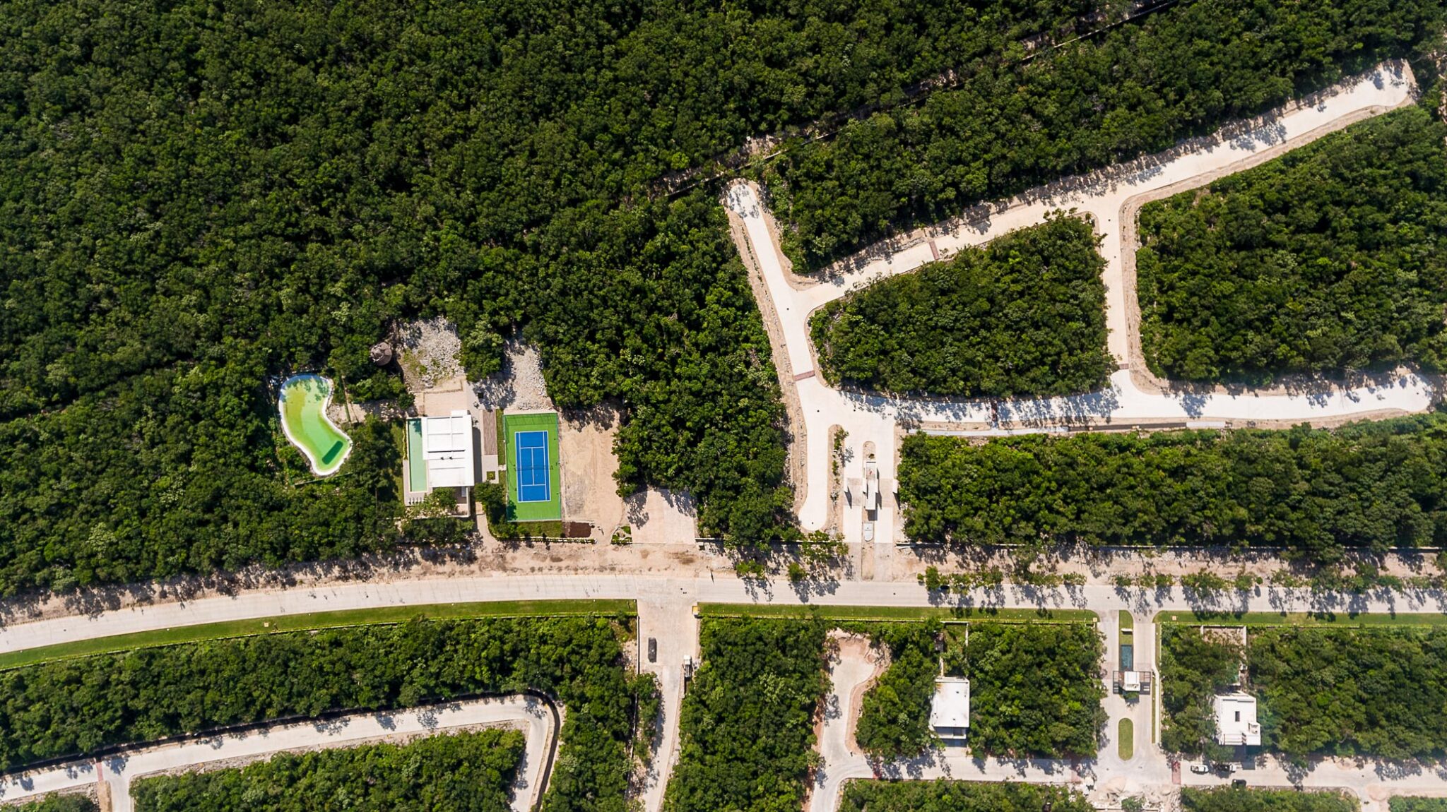 Vista aérea de Xpu-Ha Oasis en la Riviera Maya